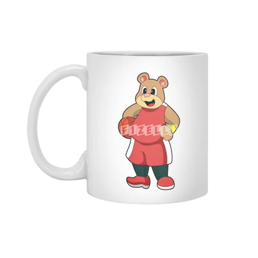 Bear at Basketball Sports Beyaz Kupa