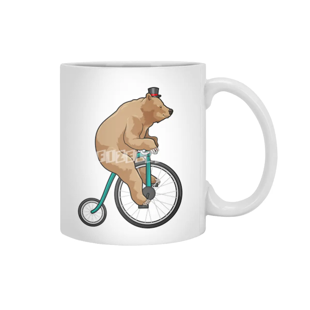 Bear at Circus with Bicycle Beyaz Kupa