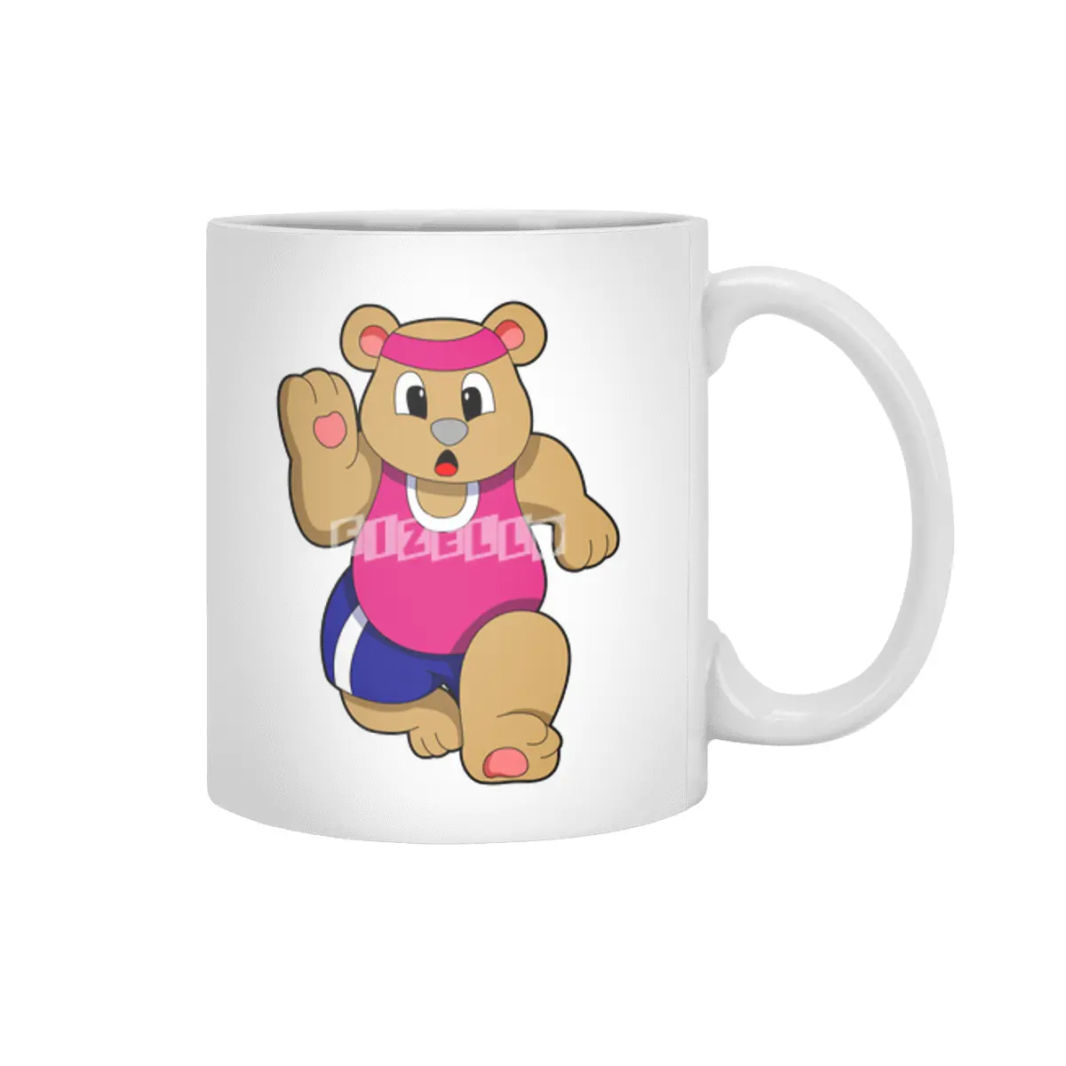 Bear at Fitness - Jogging with Headband Beyaz Kupa