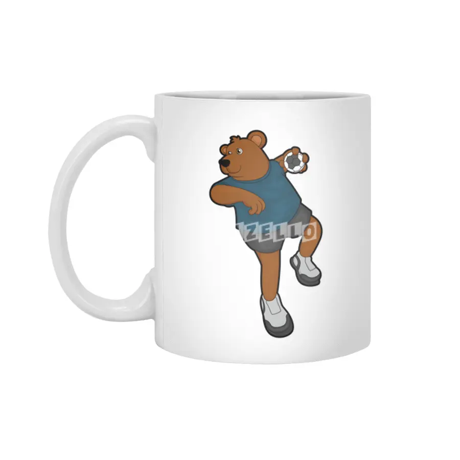 Bear at Handball player with Handball Beyaz Kupa