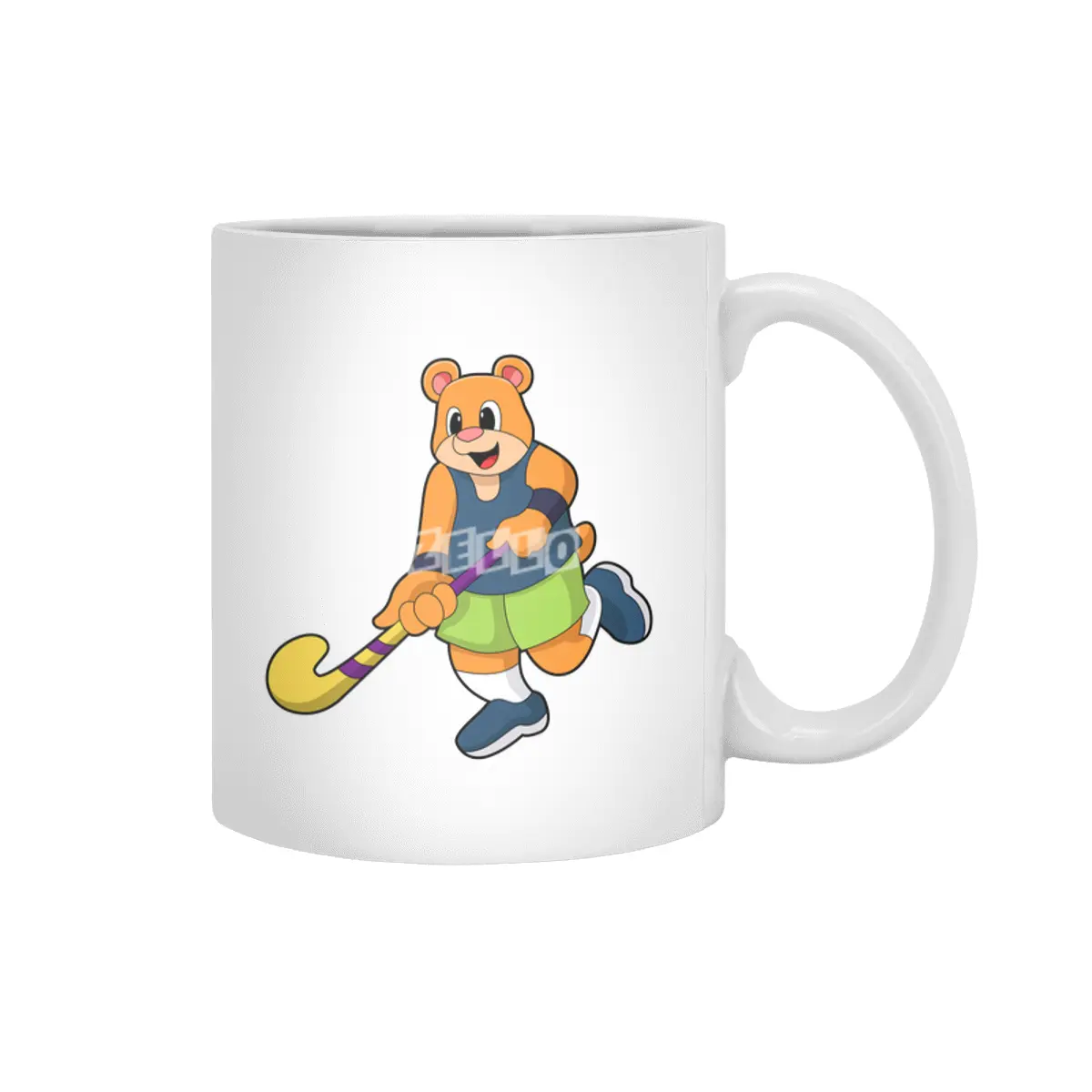 Bear at Hockey with Hockey bat Beyaz Kupa