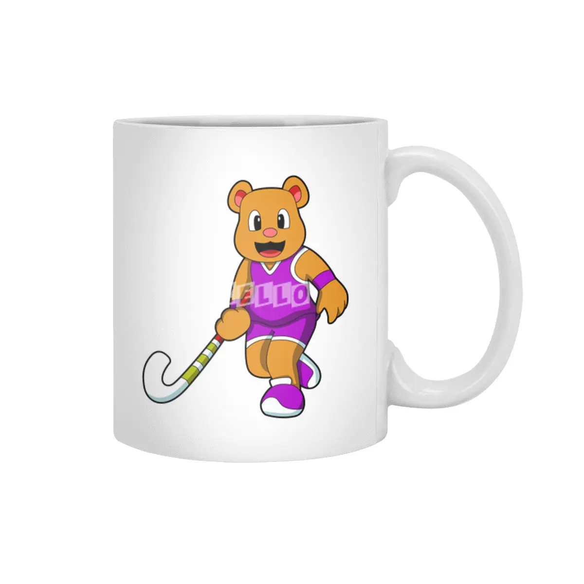 Bear at Hockey with Hockey stick Beyaz Kupa