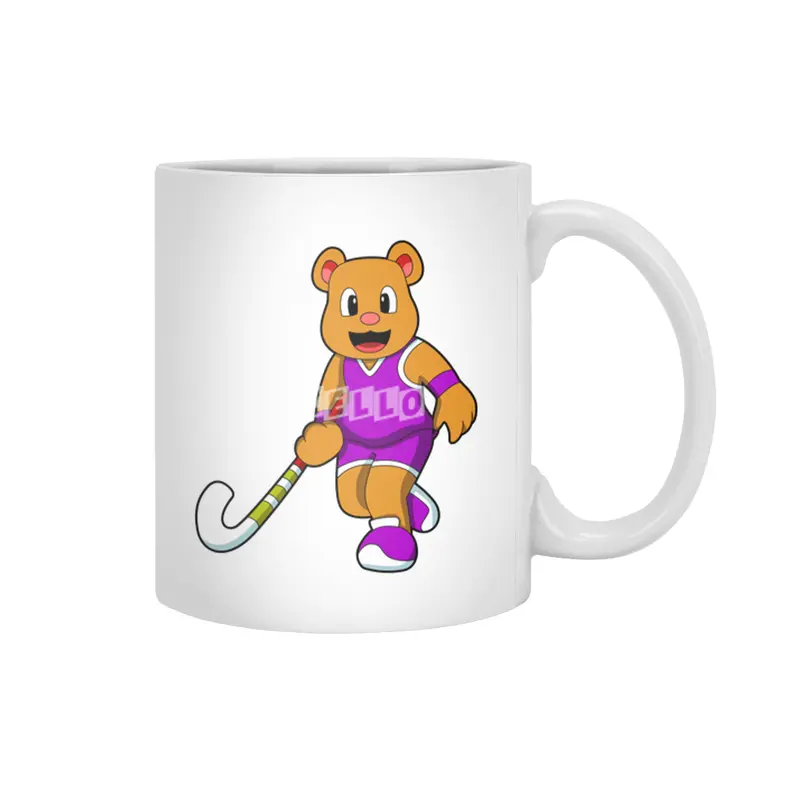 Bear at Hockey with Hockey stick Beyaz Kupa
