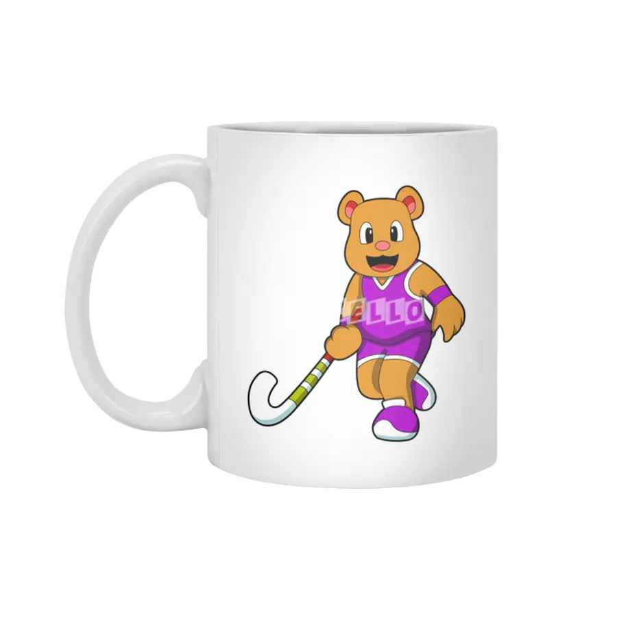 Bear at Hockey with Hockey stick Beyaz Kupa