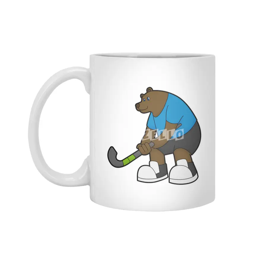 Bear at Hockey with Hockey stick Beyaz Kupa