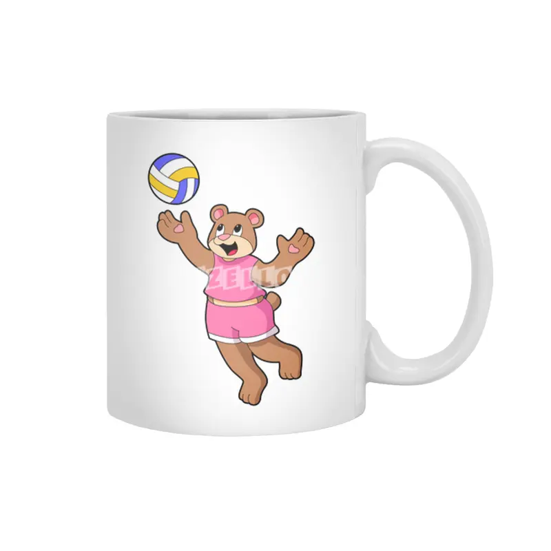 Bear at Volleyball Sports Beyaz Kupa