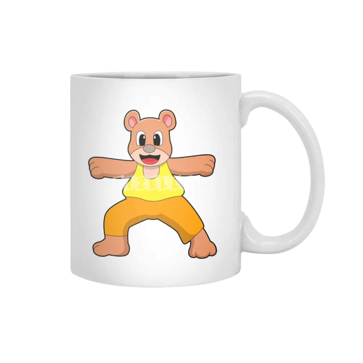 Bear at Yoga in Standing Beyaz Kupa