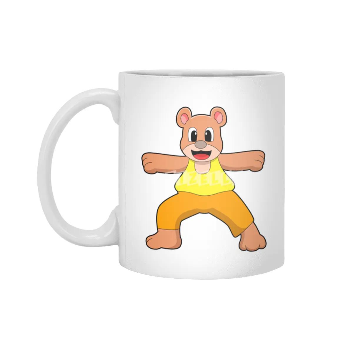 Bear at Yoga in Standing Beyaz Kupa