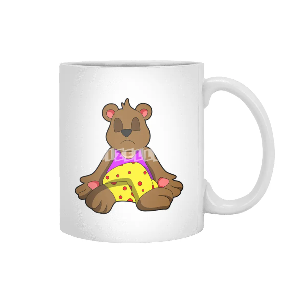 Bear at Yoga with Legs crossed Beyaz Kupa