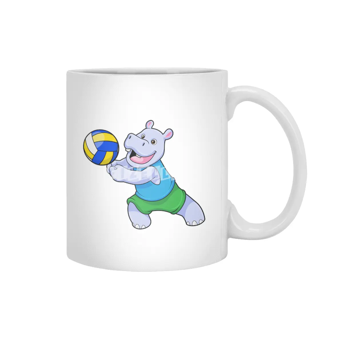 Hippo as Volleyball player with Volleyball Beyaz Kupa
