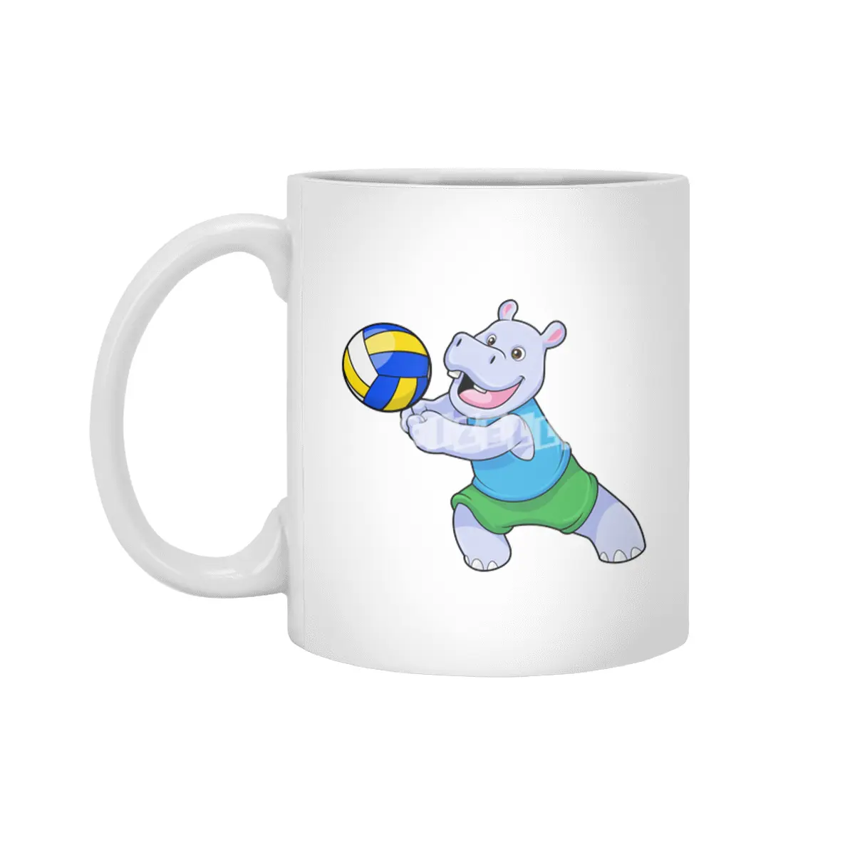 Hippo as Volleyball player with Volleyball Beyaz Kupa