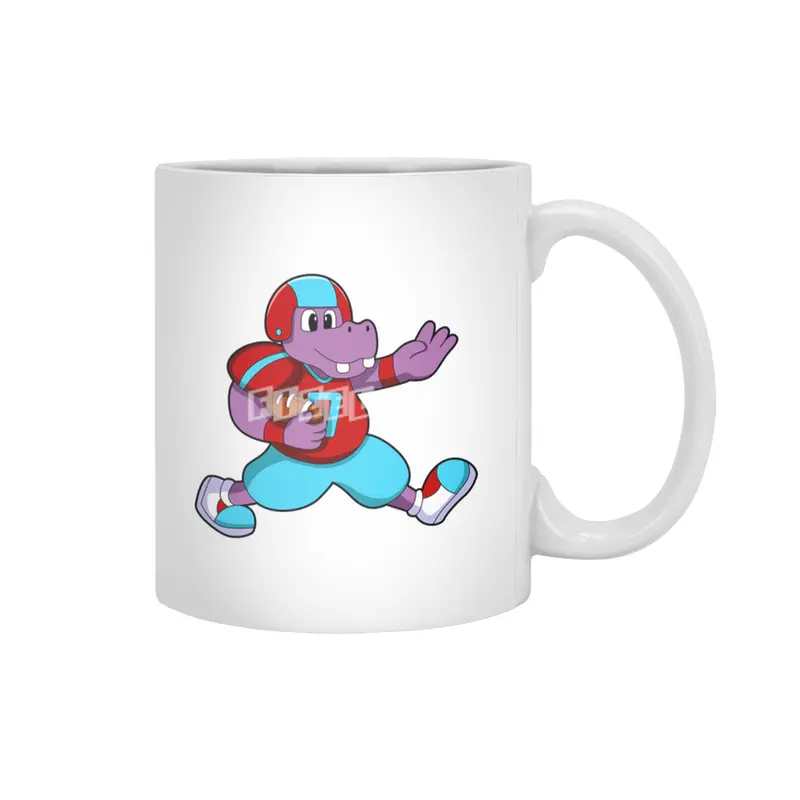 Hippo at Sports with Football & Helmet Beyaz Kupa