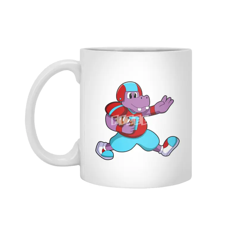 Hippo at Sports with Football & Helmet Beyaz Kupa