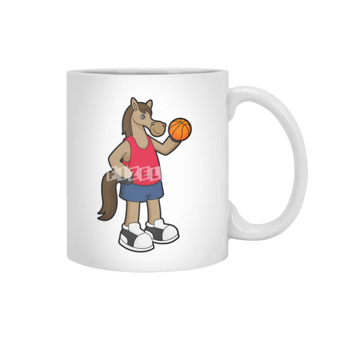 Horse as Basketball player with Basketball Beyaz Kupa