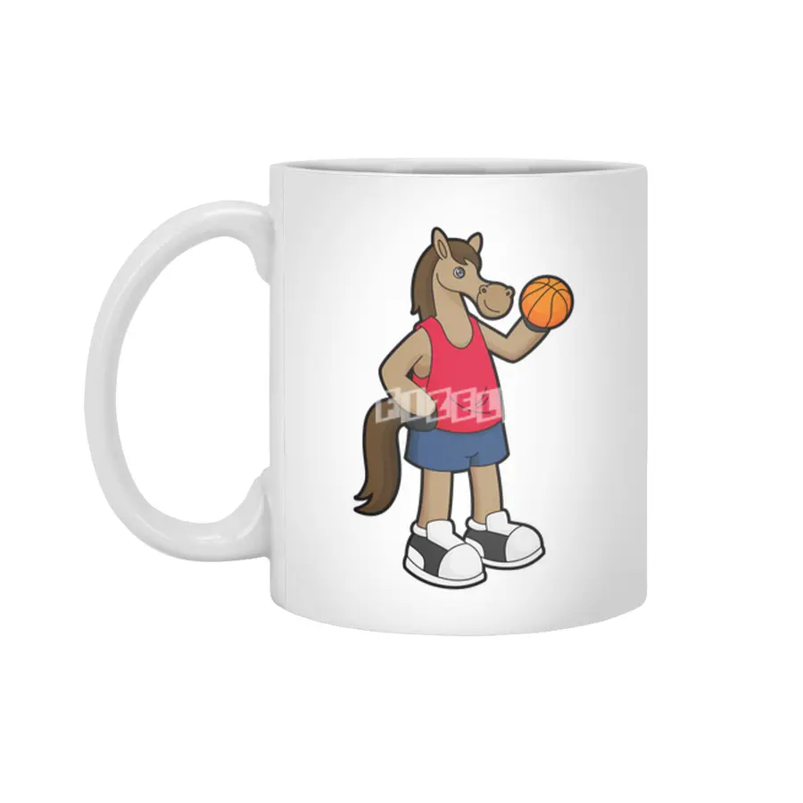 Horse as Basketball player with Basketball Beyaz Kupa