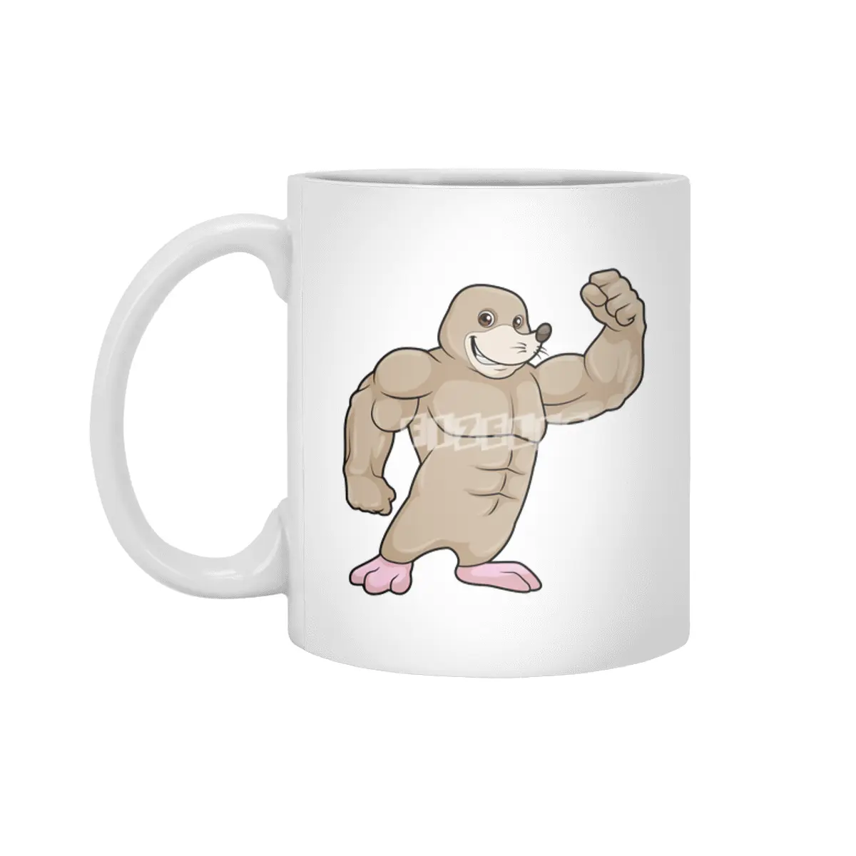 Mole as Bodybuilder with big Muscles Beyaz Kupa