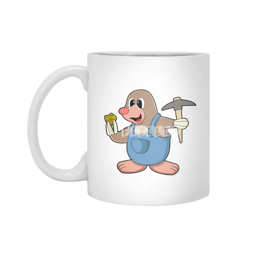 Mole as Miner with Gold Beyaz Kupa