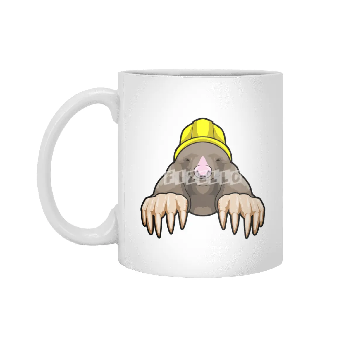Mole as Miner with Helmet Beyaz Kupa
