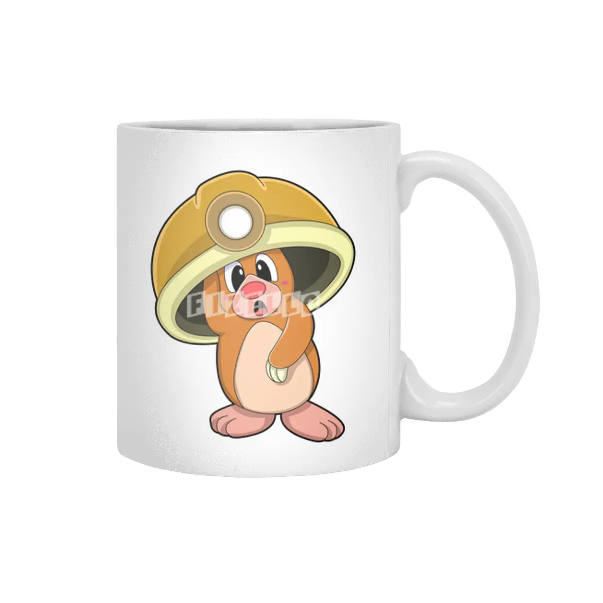 Mole as Miner with Helmet Beyaz Kupa