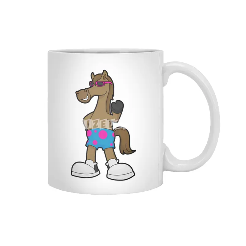 Horse with Sunglasses Beyaz Kupa