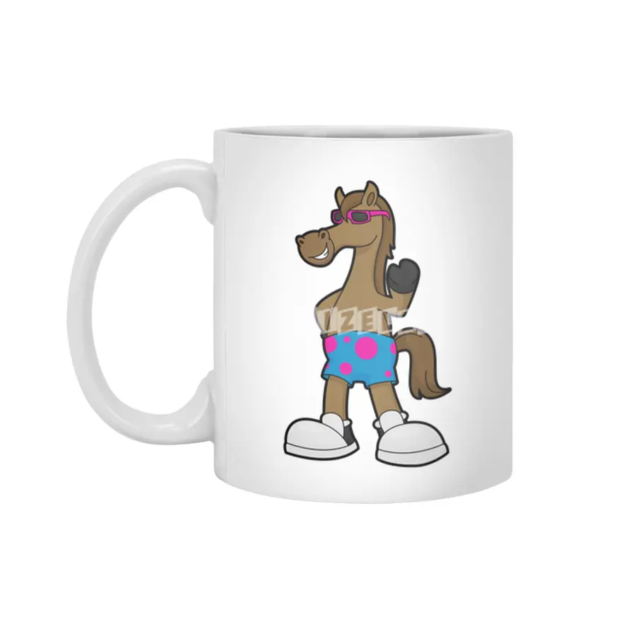 Horse with Sunglasses Beyaz Kupa
