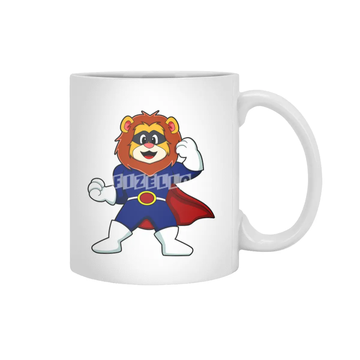 Lion as Hero with Mask Beyaz Kupa