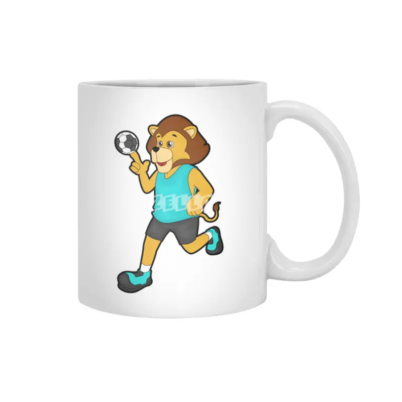 Lion at Handball player with Handball Beyaz Kupa