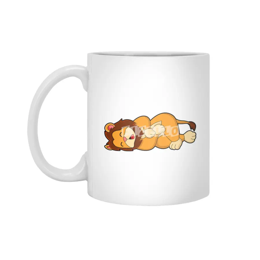 Lion at Sleeping Beyaz Kupa