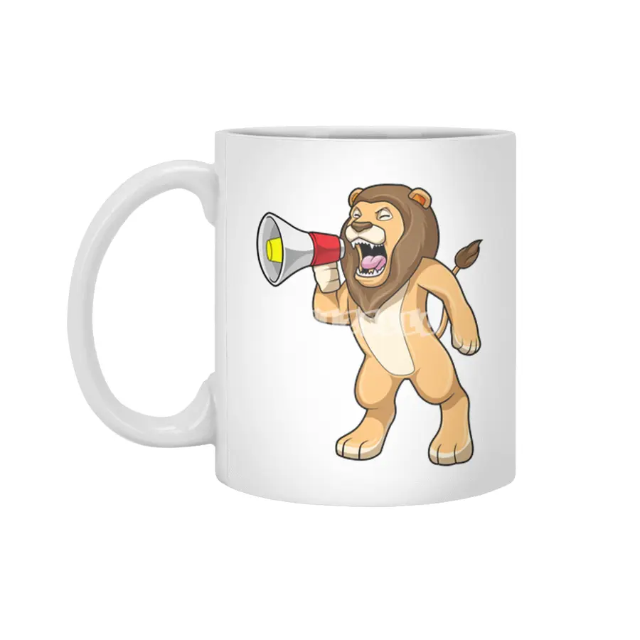 Lion with Microphone Beyaz Kupa
