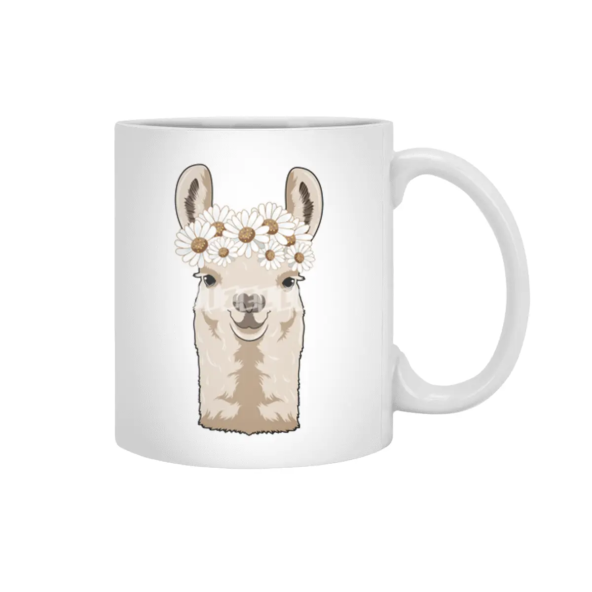 Llama with white Blossoms Beyaz Kupa