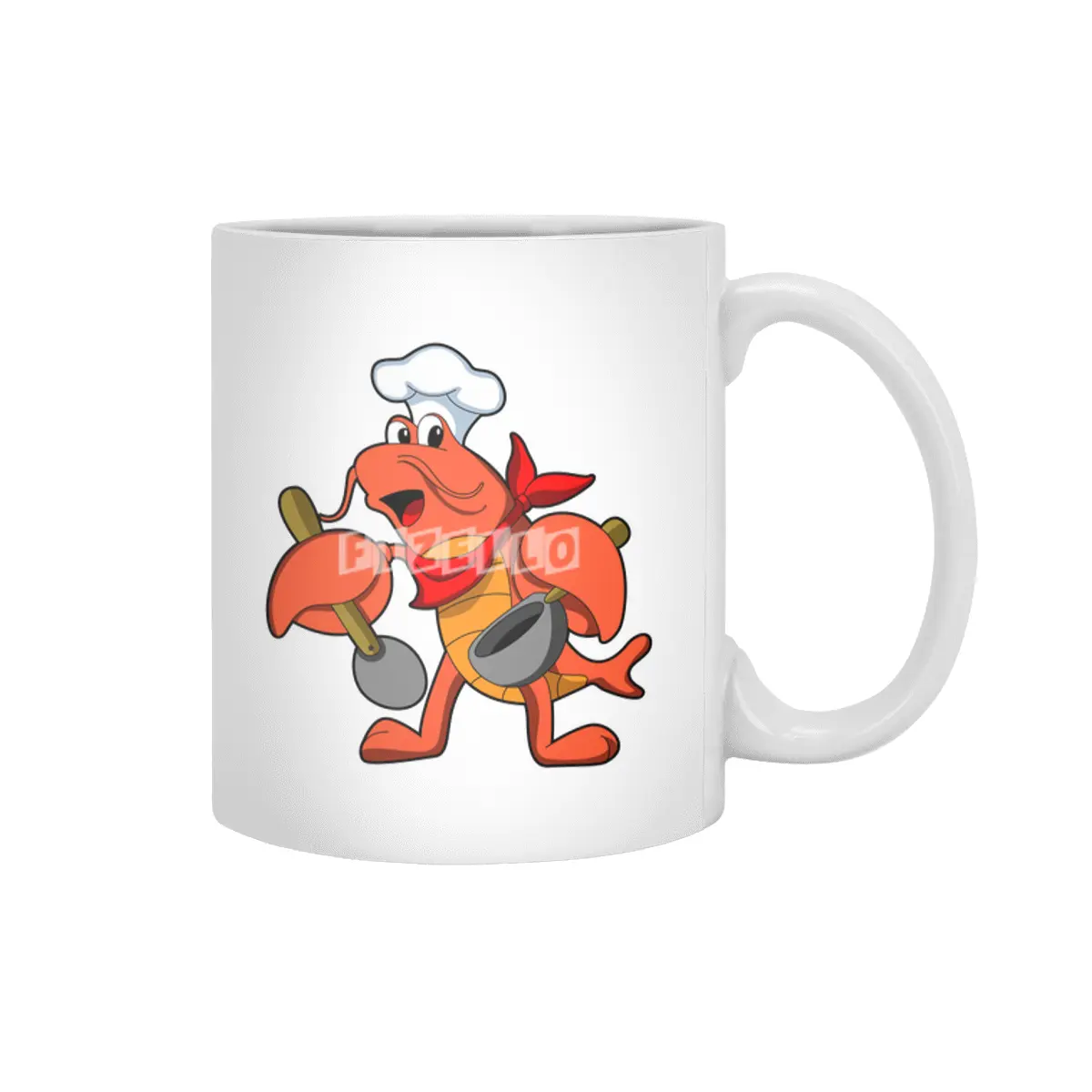 Lobster as Chef with Wooden spoon Beyaz Kupa