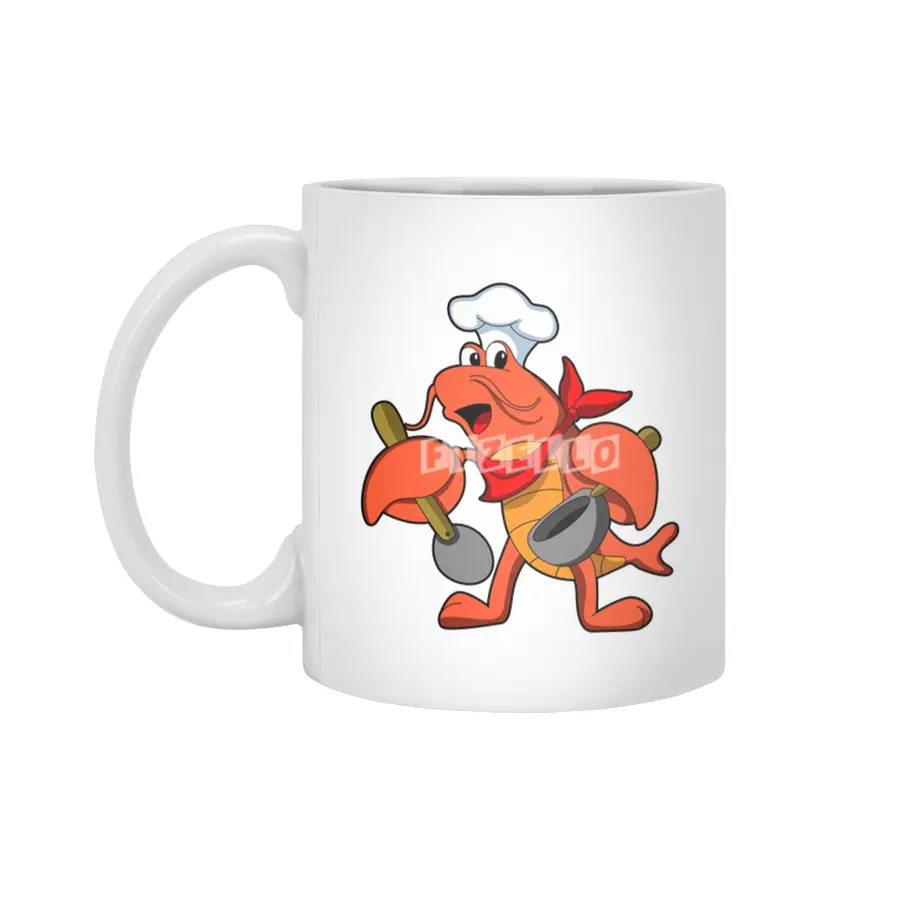 Lobster as Chef with Wooden spoon Beyaz Kupa