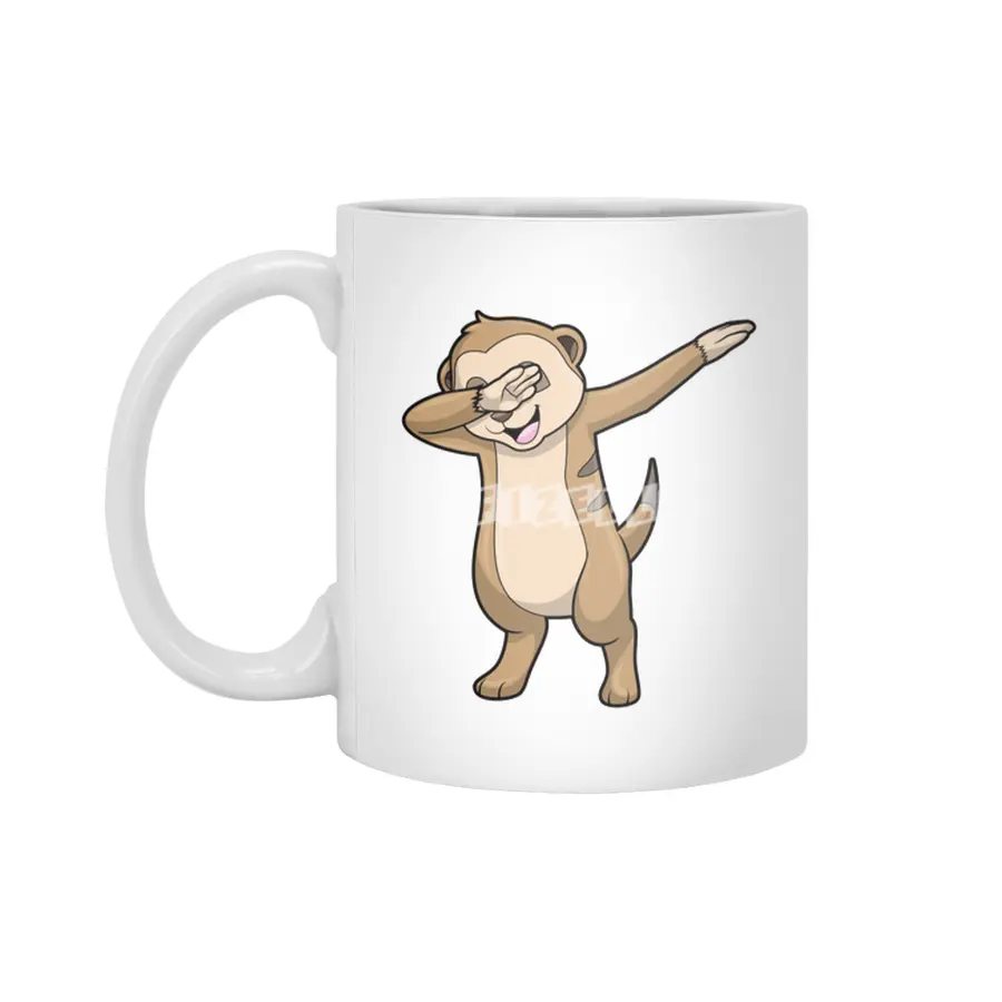 Meerkat as Hip Hop Dance Dab Beyaz Kupa