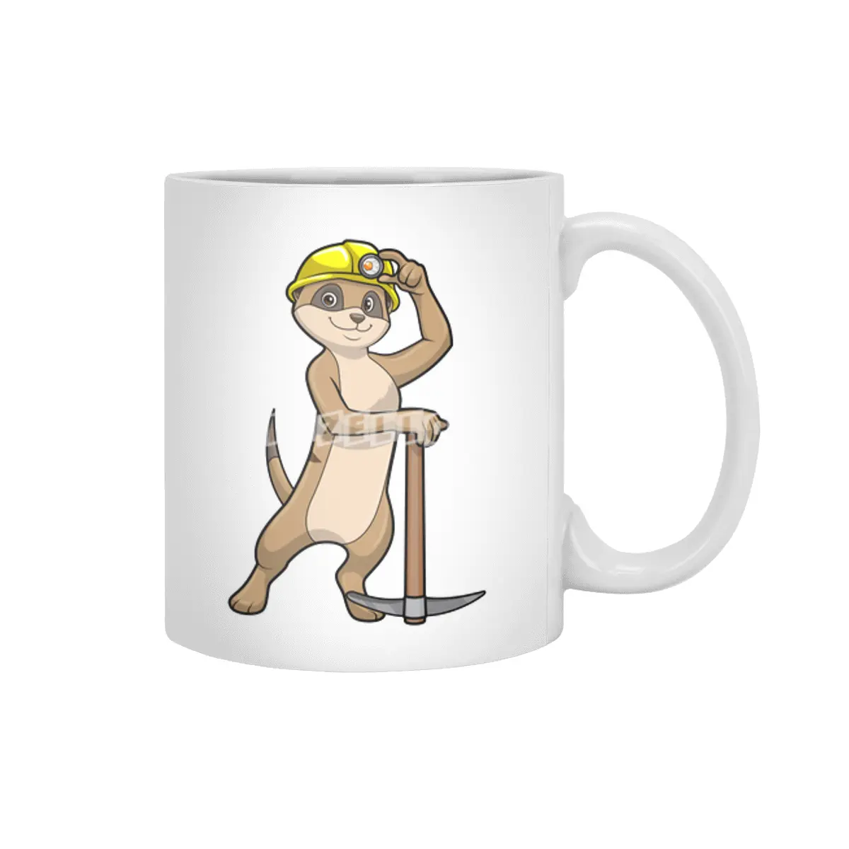 Meerkat as Miner with Pickaxe Beyaz Kupa