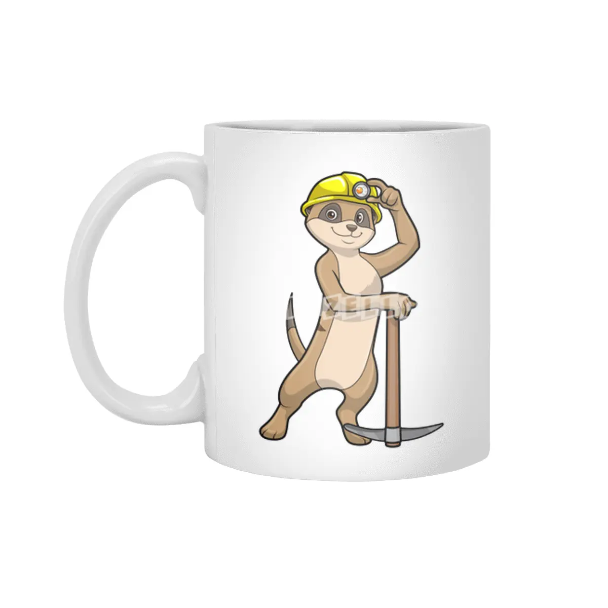 Meerkat as Miner with Pickaxe Beyaz Kupa