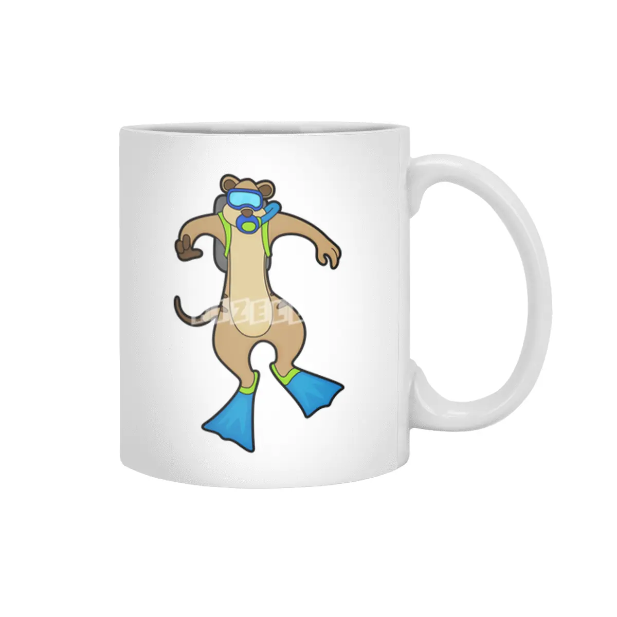 Meerkat at Diving with Swimming goggles Beyaz Kupa