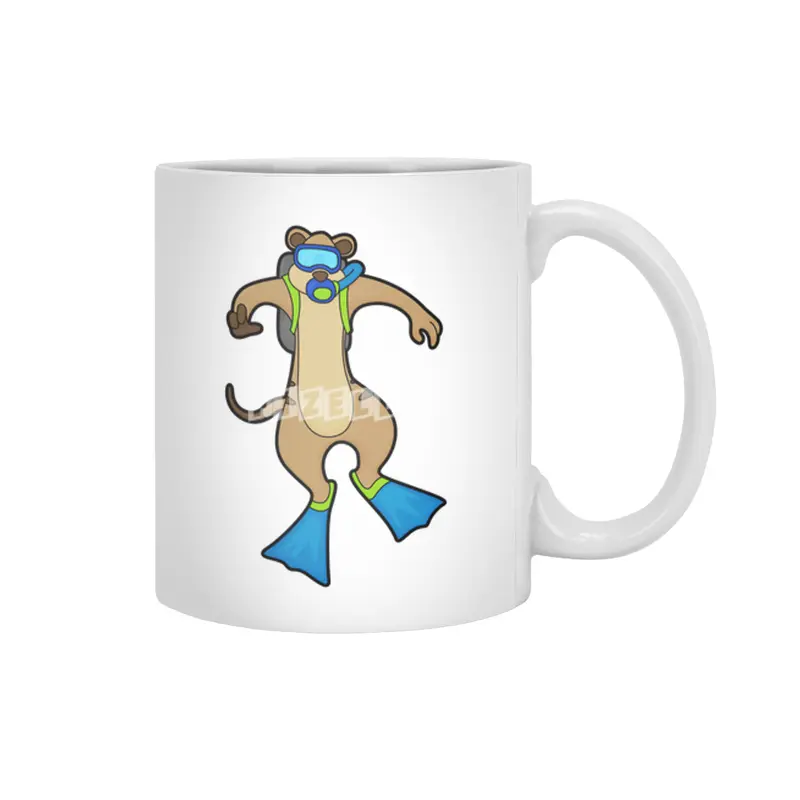 Meerkat at Diving with Swimming goggles Beyaz Kupa