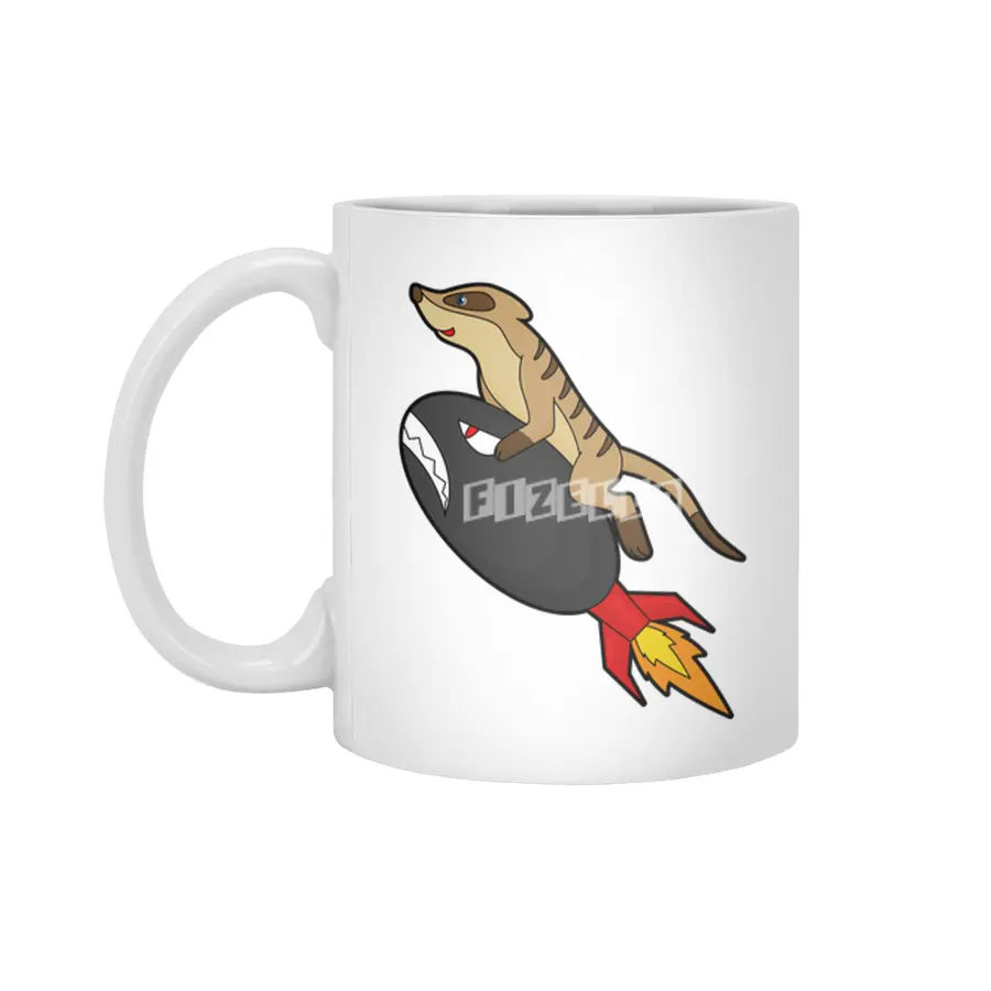 Meerkat at Flying with Rocket Beyaz Kupa