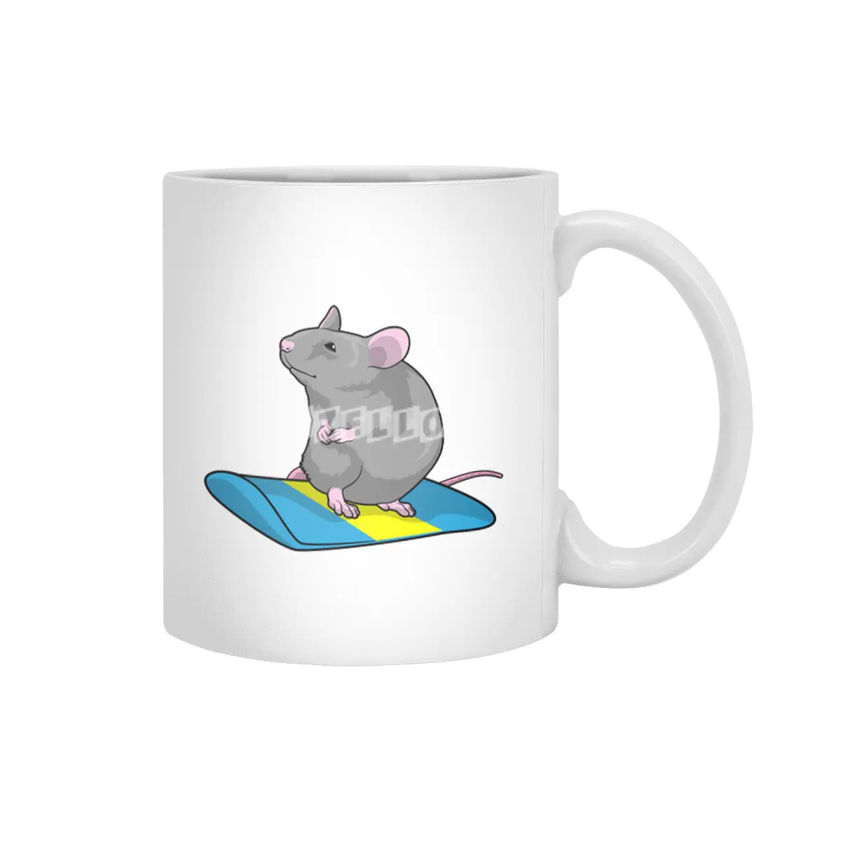 Mouse as Snowboarder with Snowboard Beyaz Kupa