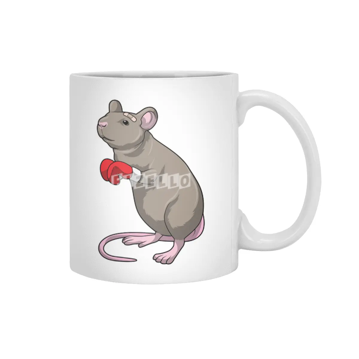 Mouse at Boxing with Boxing gloves Beyaz Kupa