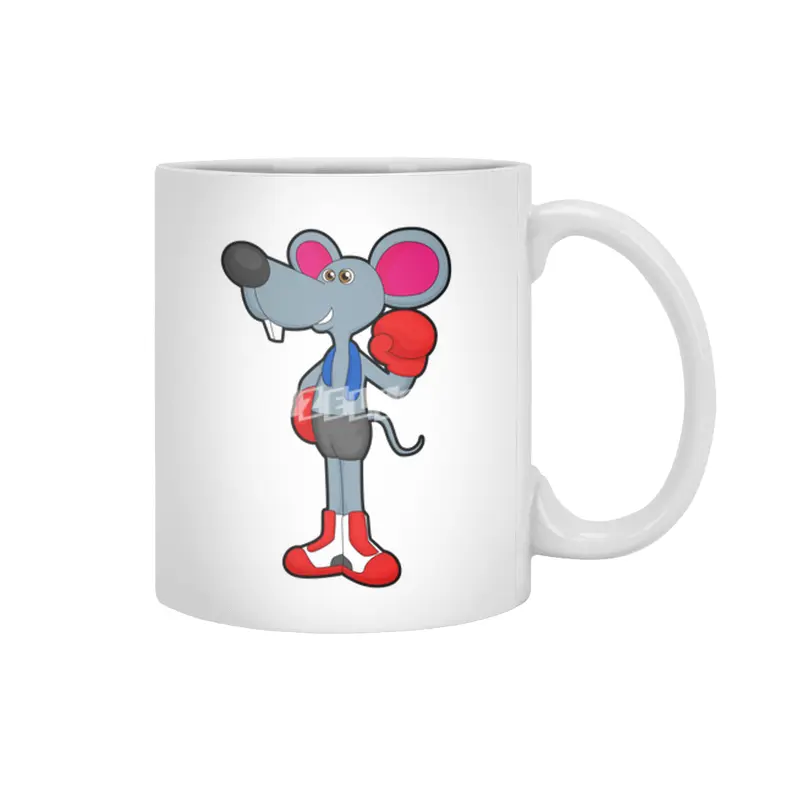 Mouse at Boxing with Boxing gloves Beyaz Kupa
