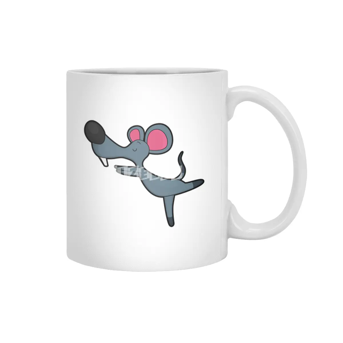 Mouse at Yoga Stretching exercise Beyaz Kupa