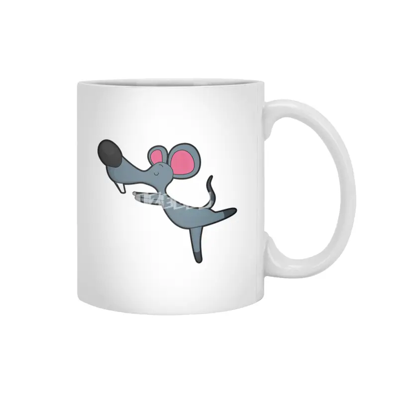 Mouse at Yoga Stretching exercise Beyaz Kupa