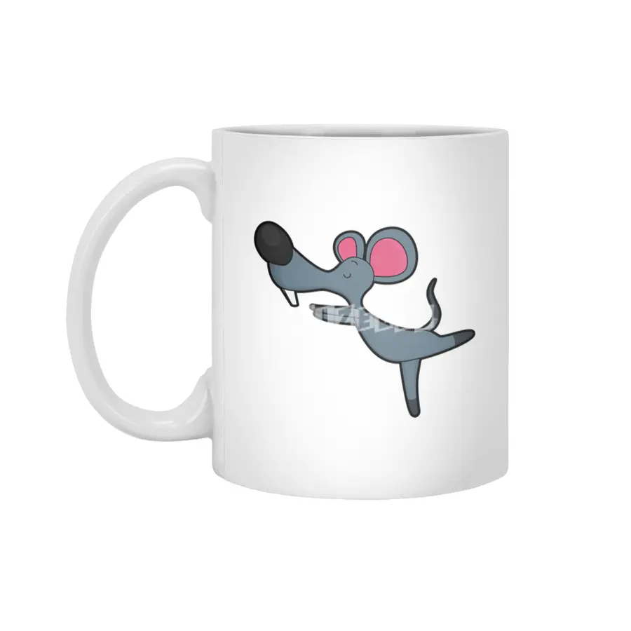 Mouse at Yoga Stretching exercise Beyaz Kupa