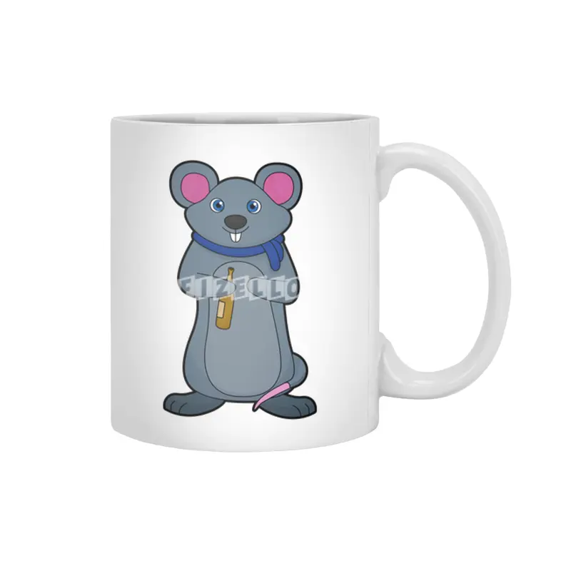 Mouse with Beer bottle Beyaz Kupa