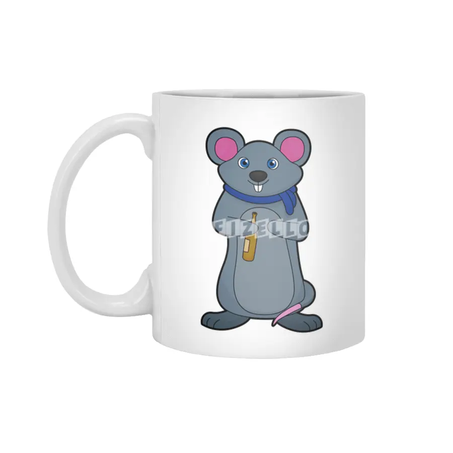 Mouse with Beer bottle Beyaz Kupa