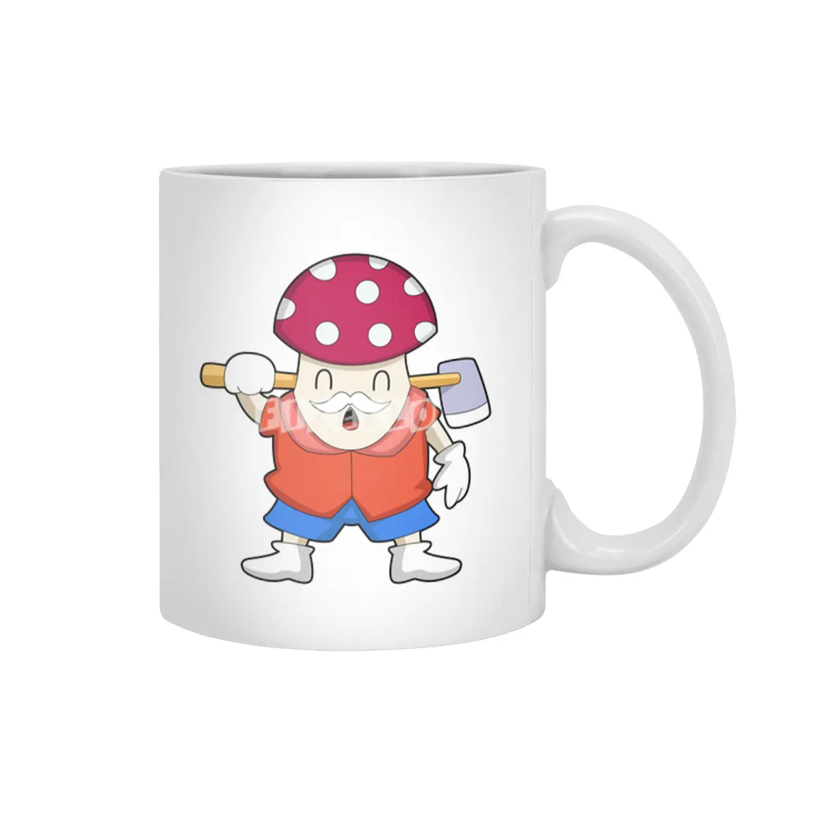 Mushroom as Farmer with Axe Beyaz Kupa