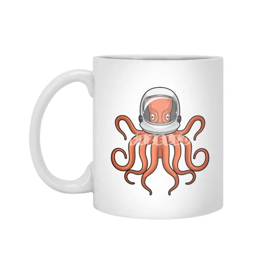 Octopus as Astronaut Beyaz Kupa