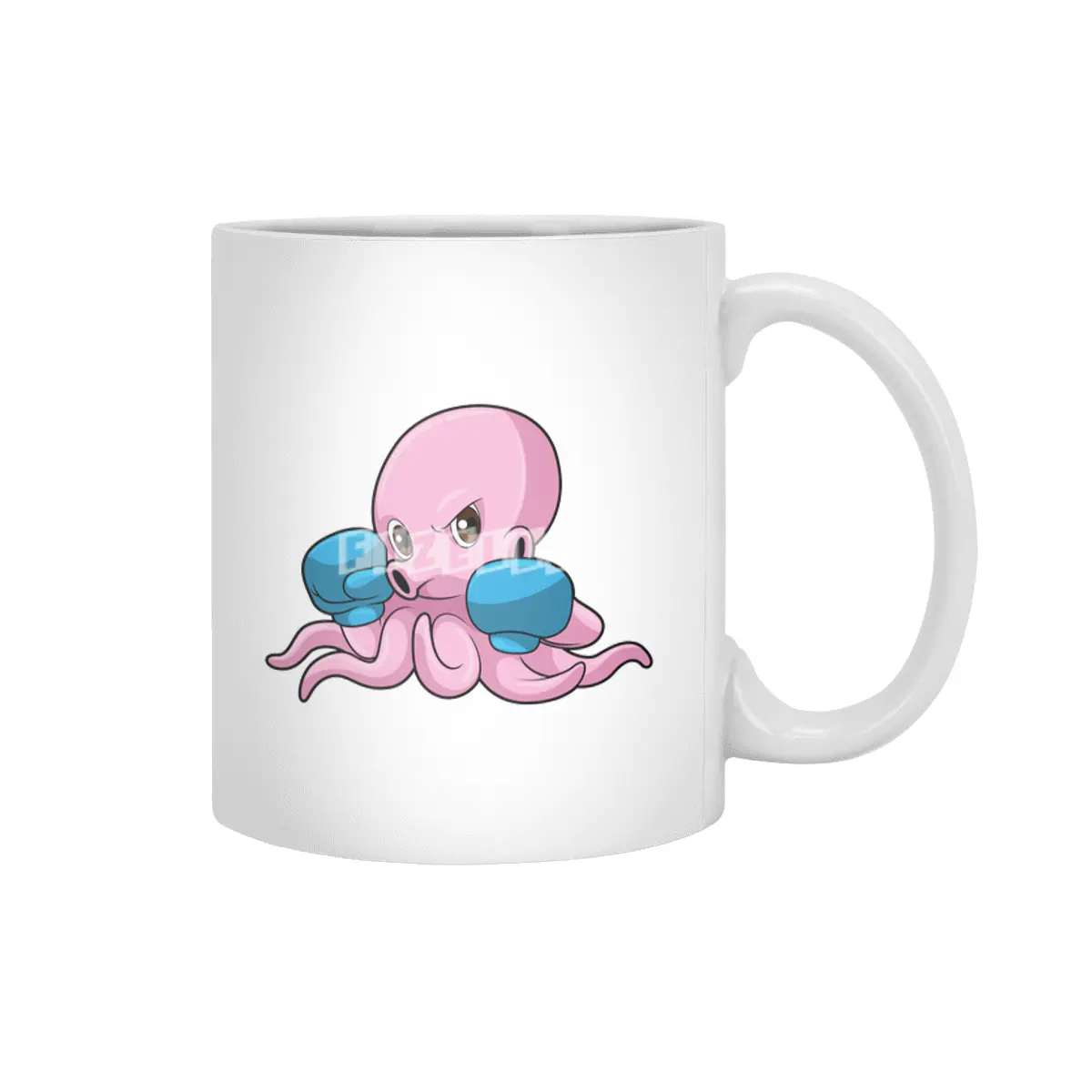 Octopus as Boxer with Boxing gloves Beyaz Kupa