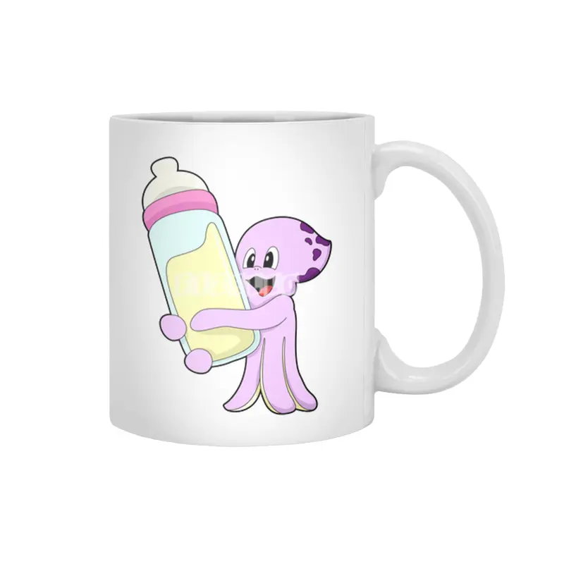 Octopus with Baby bottle Milk Beyaz Kupa